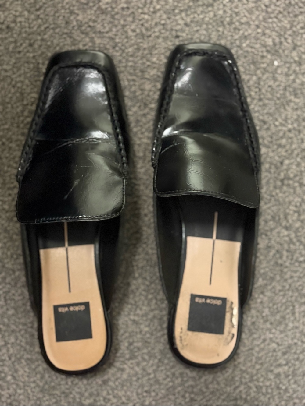 Dolce Vita Black Patent Leather Mules